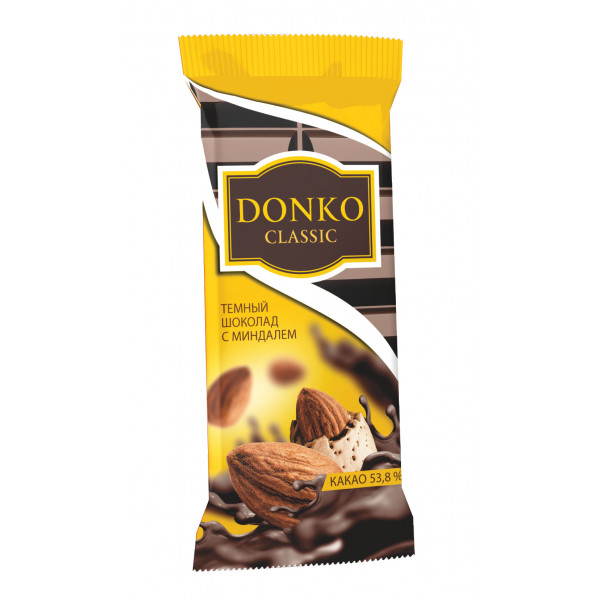 Купить Шоколад "Donko classic" темный с миндалем 85гр Купить Шоколад "Donko classic" темный с миндалем 85гр