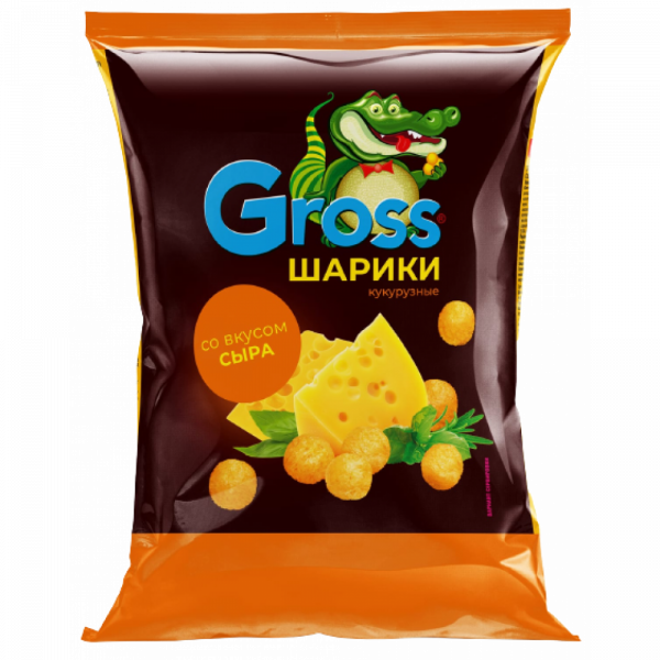 Купить Шарики кукурузные со вкусом сыра "Gross" 60гр Купить Шарики кукурузные со вкусом сыра "Gross" 60гр
