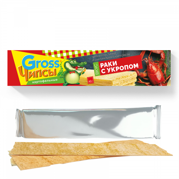 Купить Чипсы "Gross" раки с укропом 40гр/25 Купить Чипсы "Gross" раки с укропом 40гр/25