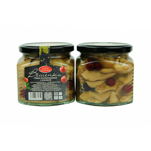 Купить Грибы маринованные с клюквой (вёшенки) 390 гр. стекло 1/6 Купить Грибы маринованные с клюквой (вёшенки) 390 гр. стекло 1/6