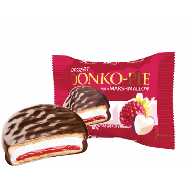 Купить 7000 Печенье-сэндвич Dessert DONKO-PIE с маршмеллоу и малиновым джемом 1,5кг Купить 7000 Печенье-сэндвич Dessert DONKO-PIE с маршмеллоу и малиновым джемом 1,5кг