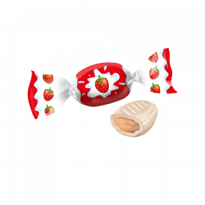 Карамель с молочной нач "Клубника со сливками" 1кг/5