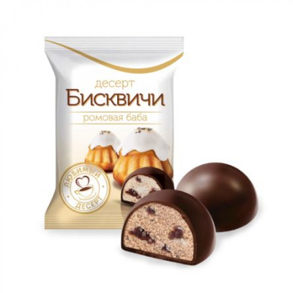 Конфеты "Бисквичи" со вкусом десерта Ромовая баба в шок.глазури 1 кг/6 шт Конфеты "Бисквичи" со вкусом десерта Ромовая баба в шок.глазури 1 кг/6 шт