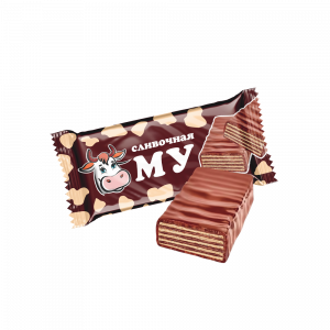 V023 Конфеты вафельн глаз.с крем.нач. "Сливочная Му" с шоколад.вкусом 4кг