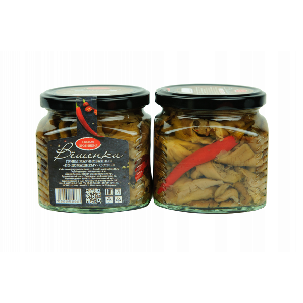 Купить Грибы маринованные по-домашнему острые (вёшенки) 390 гр. стекло 1/6 Купить Грибы маринованные по-домашнему острые (вёшенки) 390 гр. стекло 1/6