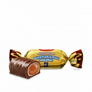 Карамель Волгоградская птаха Глазированная молочная карамель с ликерной шоколадно-молочной начинкой со вкусом крем-брюле 1кг