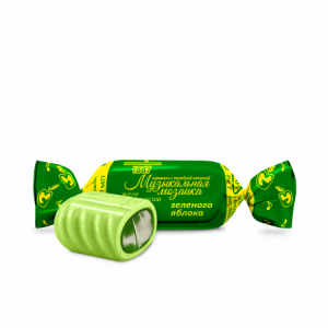 Карамель с желейной начинкой Музыкальная мозайка желе со вкусом зеленого яблока 1кг/8