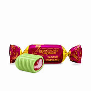 Карамель с желейной начинкой Музыкальная мозайка желе со вкусом красной смородины 1кг