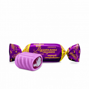 Карамель с желейной начинкой Музыкальная мозайка желе со вкусом черной смородины 1кг/8