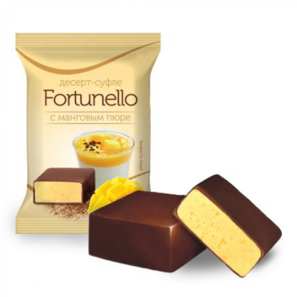 Конфеты в шок.глазури "Fortunello" суфле с манговым пюре 1 кг/4 шт Конфеты в шок.глазури "Fortunello" суфле с манговым пюре 1 кг/4 шт