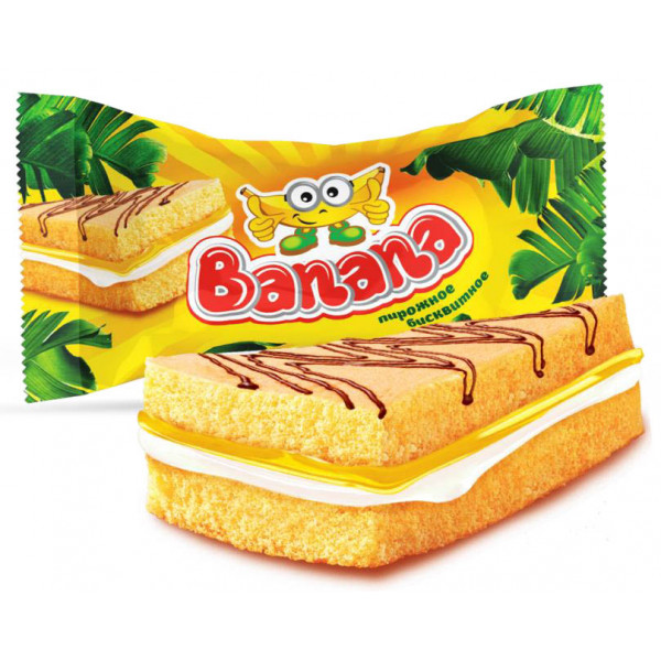Купить 0186 Бисквитное пирожное "Banana" 1,6кг (Дончанка) Купить 0186 Бисквитное пирожное "Banana" 1,6кг (Дончанка)