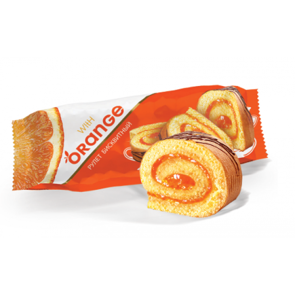 Купить Рулет бисквитный "With Orange" 160гр/12 Купить Рулет бисквитный "With Orange" 160гр/12