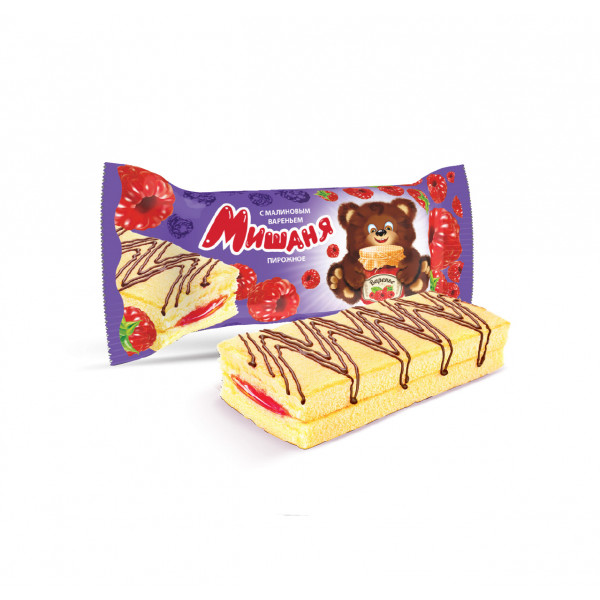 Купить Бисквитное пирожное "Мишаня" с малиновым вареньем 1,75кг Купить Бисквитное пирожное "Мишаня" с малиновым вареньем 1,75кг