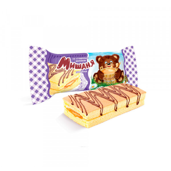Купить Бисквитное пирожное "Мишаня" со сгущенным молоком 1,75кг Купить Бисквитное пирожное "Мишаня" со сгущенным молоком 1,75кг