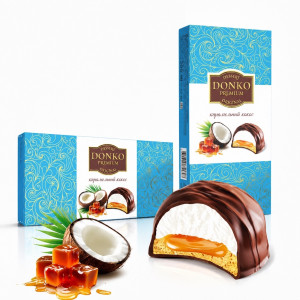 53738 Десерт "DonKo premium dessert" original" карамельный кокос 205 гр./12 шт